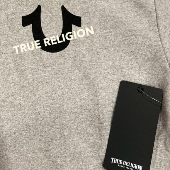 NWT TRUE RELIGION Hoodie Pullover Sweater with Front pocket‎ Style 108212 LARGE - Picture 6 of 8